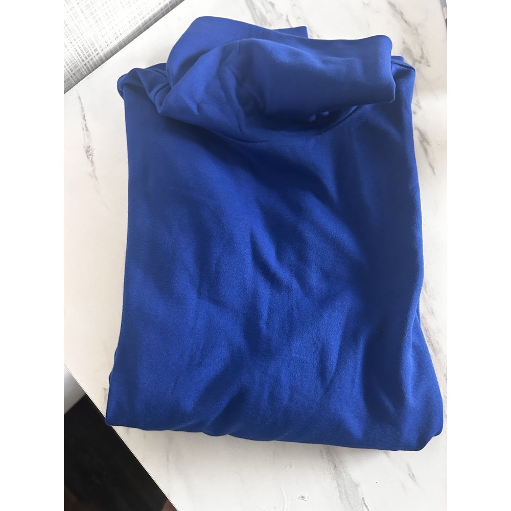 Lands End Royal Blue 100% Cotton T-Shirt Turtleneck Long Sleeves Large Petite T - Picture 6 of 6